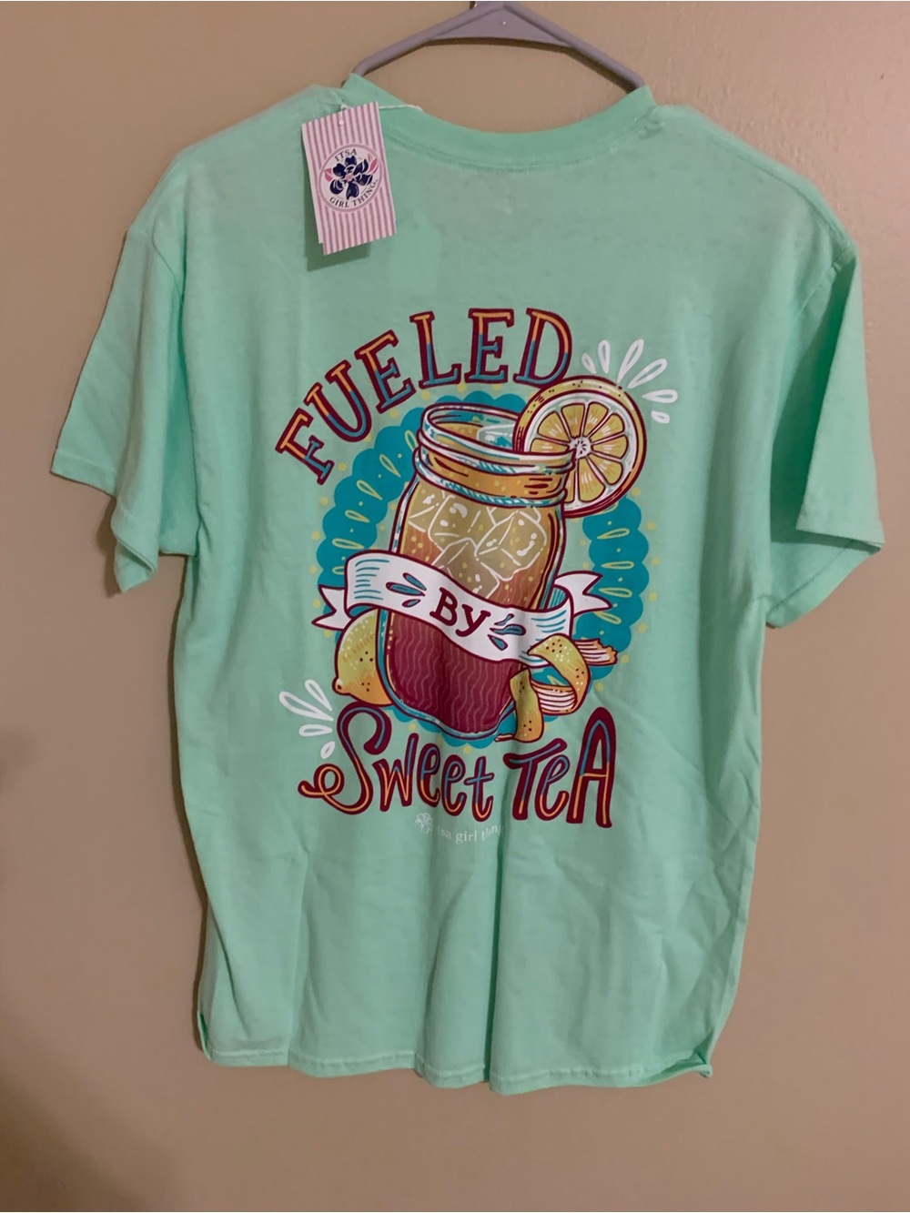 A Girl Thing Mint Green 'Fueled by Sweet Tea' Graphic Tee